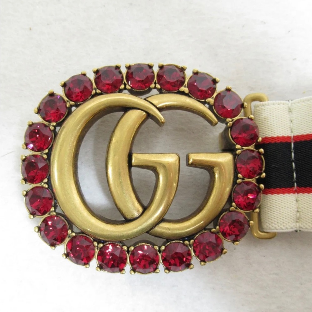 GUCCI Authentic Adjustable Rhinestone Belt | Jacquard New